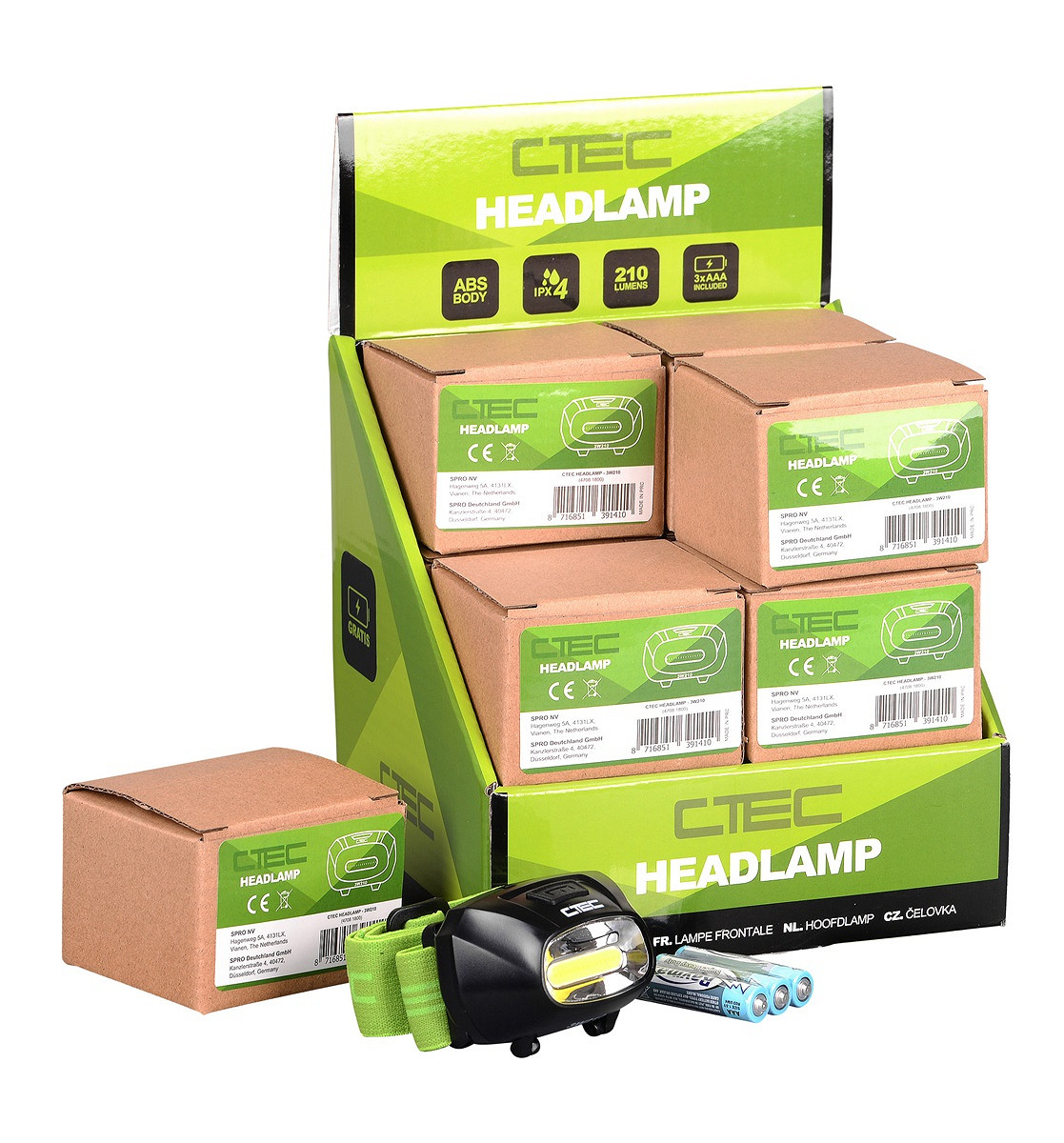 SPRO C-Tec Headlamp COB LED 210 Lumen Stirnlampe