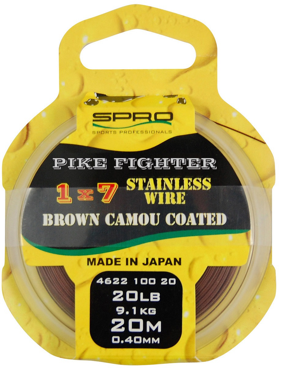 Spro 1x7 Brown Coated Wire Stahlvorfachmaterial 20 m