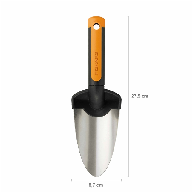 Fiskars Blumenkelle Premium – robuste Pflanzkelle aus Edelstahl mit ergonomischem Griff