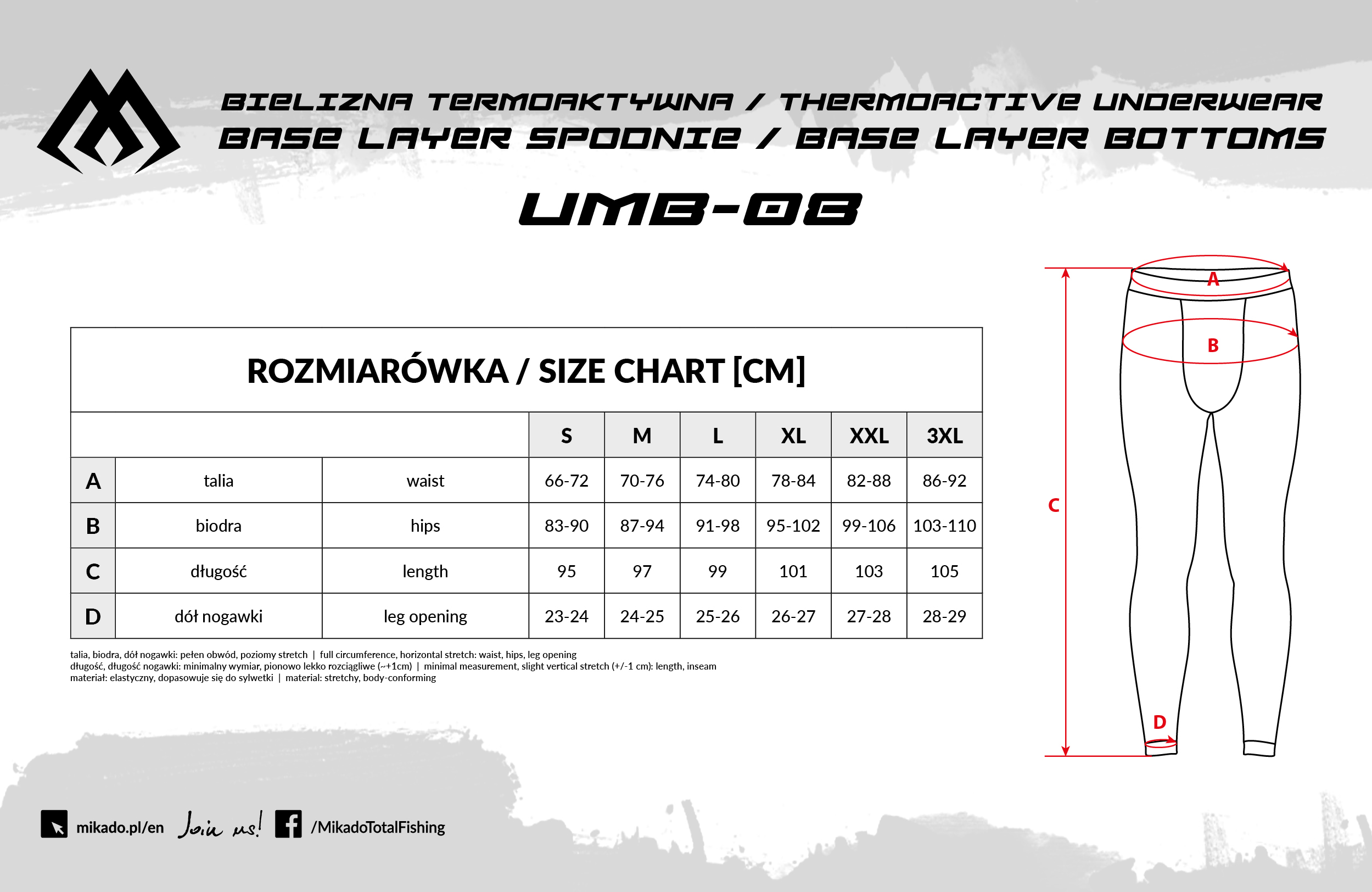Mikado Thermoaktive Unterwäsche Base Layer Hose Größe S