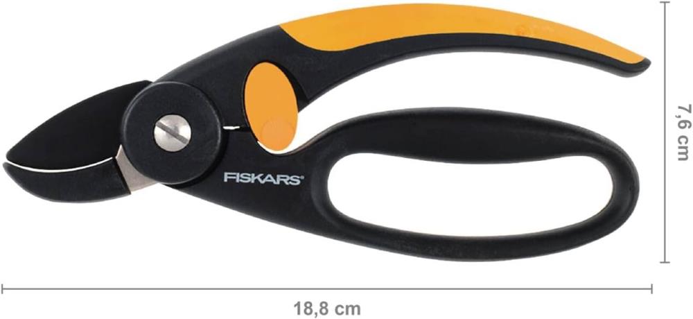 Fiskars P43 Amboss Gartenschere – 19 cm für trockene Äste bis 20 mm