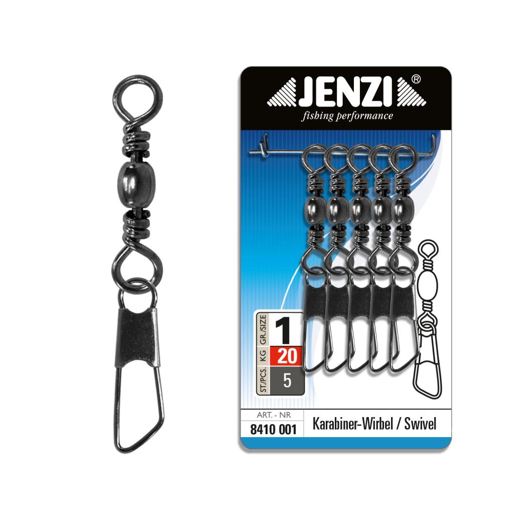 Jeni Karabiner Wirbel Black Nickel