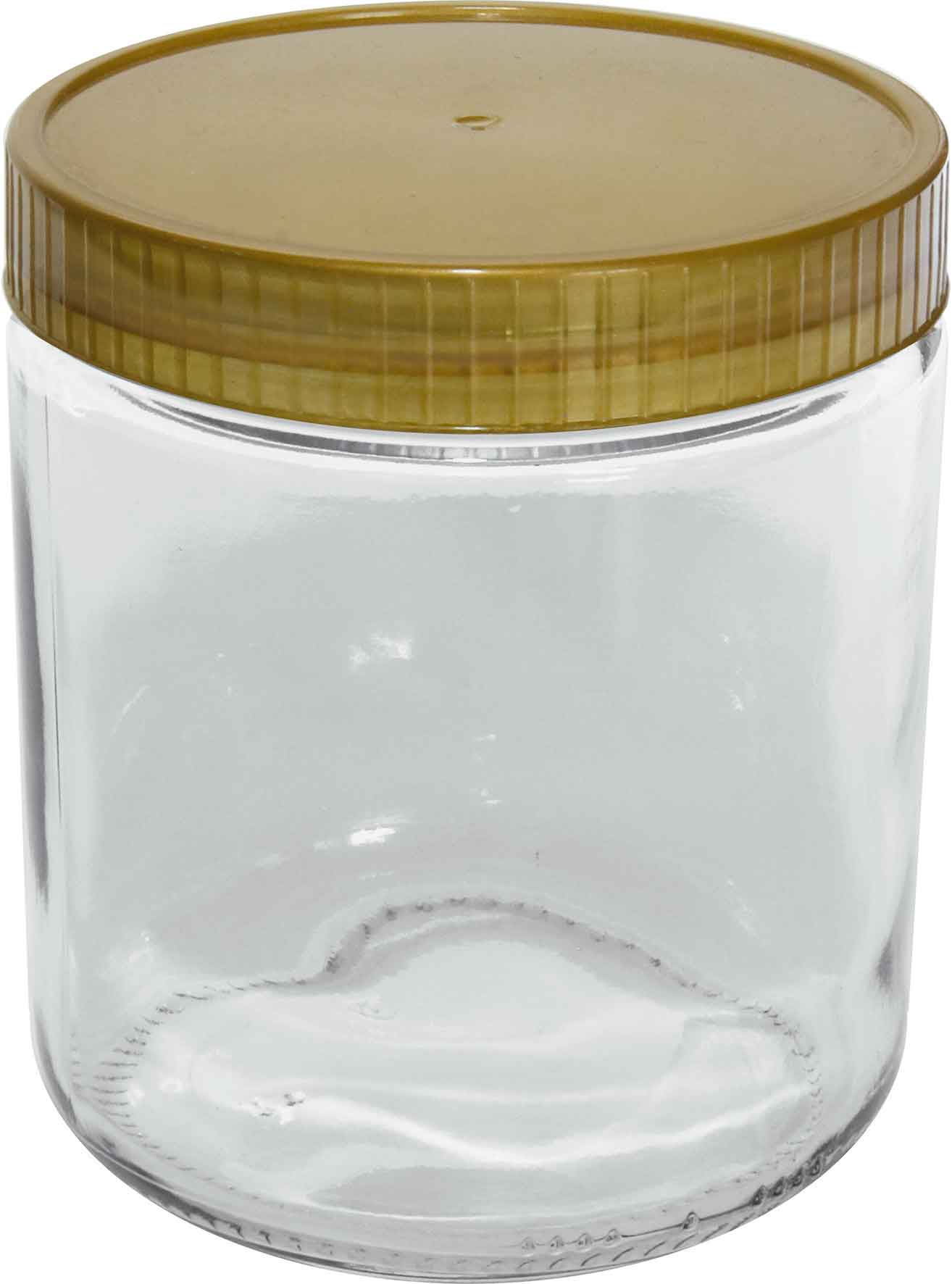 Honiggläser - neutral - 500g - mit goldfarbigem Deckel