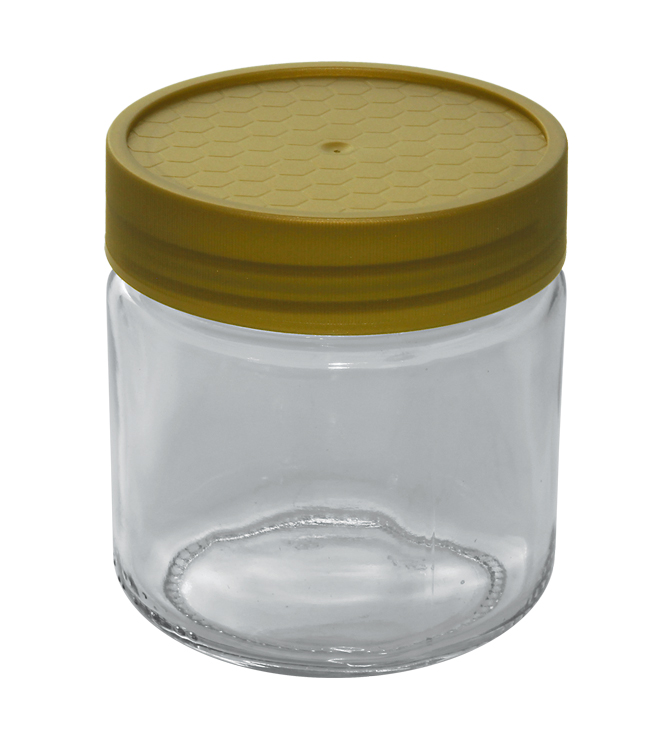 Honiggläser - neutral - 250g - mit goldfarbigem Deckel