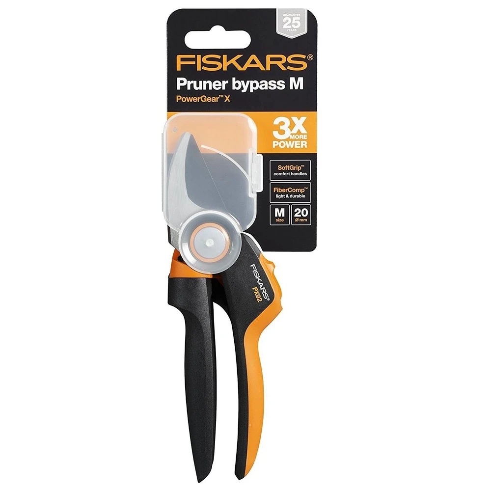 Fiskars PX92 PowerGear X™ Bypass Gartenschere mit Rollgriff – 21,5 cm bis 20 mm