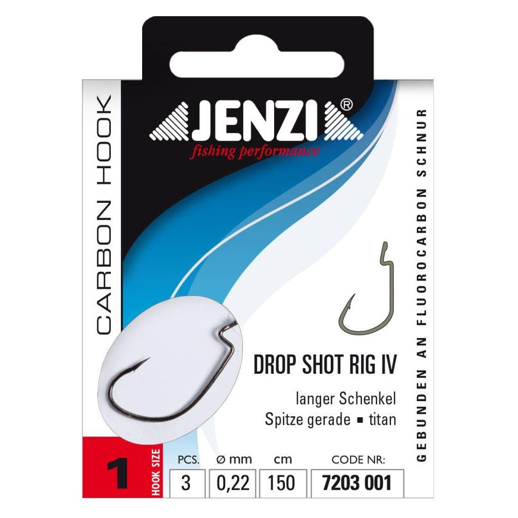 Jenzi Drop-Shot Rig IV gebunden Fluorocarbon