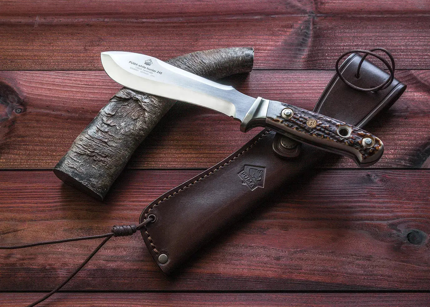 Puma White Hunter 240 Jagdmesser – Hirschhorn, Made in Germany