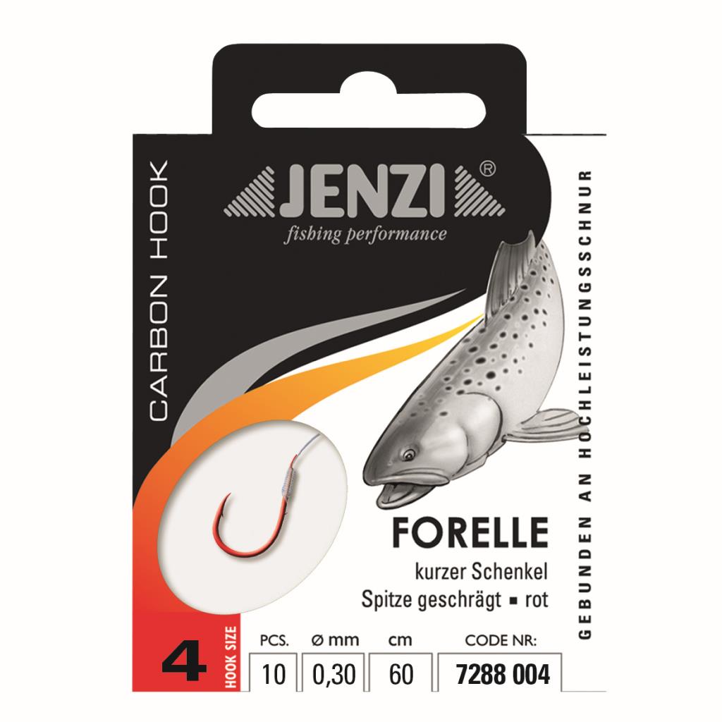 Jenzi Forellenhaken gebunden Premium Rot