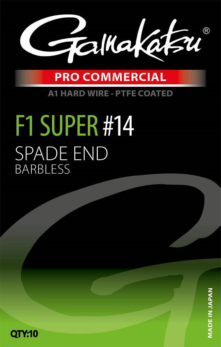 Gamakatsu Pro Commercial F1 Super Spade Angelhaken – 8 Stück