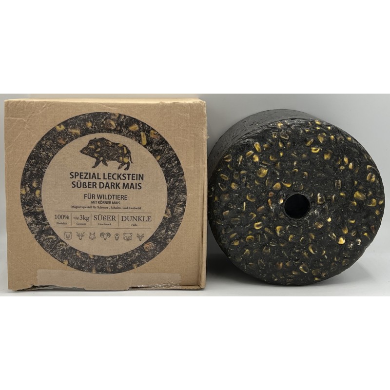 Wildlutscher Spezial Leckstein Dark süßer Mais – Mineralleckstein für Schalen- und Schwarzwild