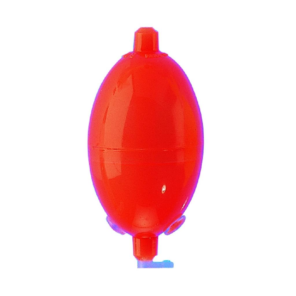 Jenzi Wasserkugel oval rot/weiß mit Innendurchlauf – Wurfhilfe für leichte Köder, 23 bis 40 mm