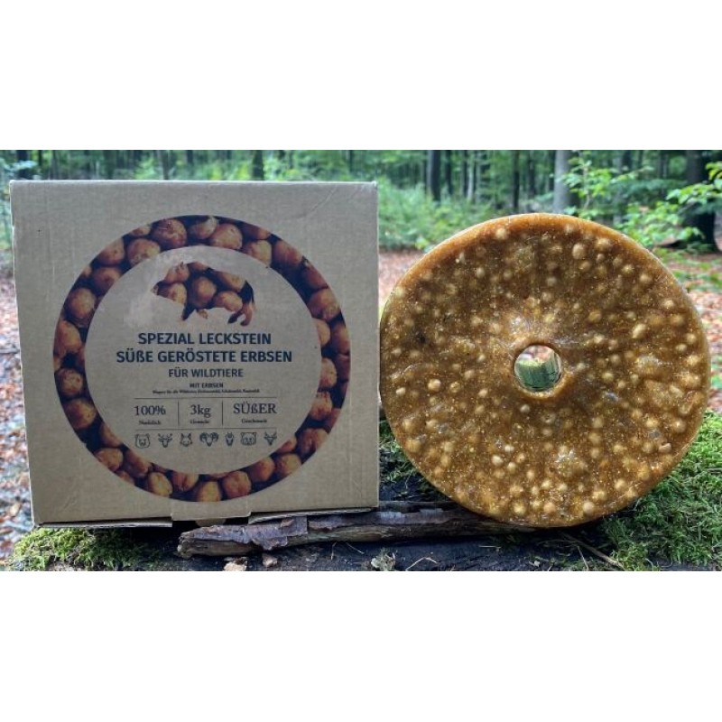 Wildlutscher Spezial Leckstein Geröstete Erbsen 3 kg – Schwarz- und Raubwild