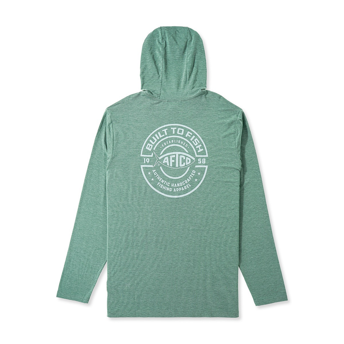 AFTCO Ocean Bound UPF HD Hoodie Duck Green Heather