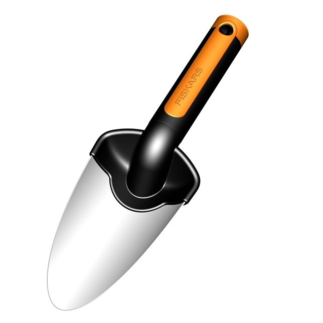 Fiskars Blumenkelle Premium – robuste Pflanzkelle aus Edelstahl mit ergonomischem Griff