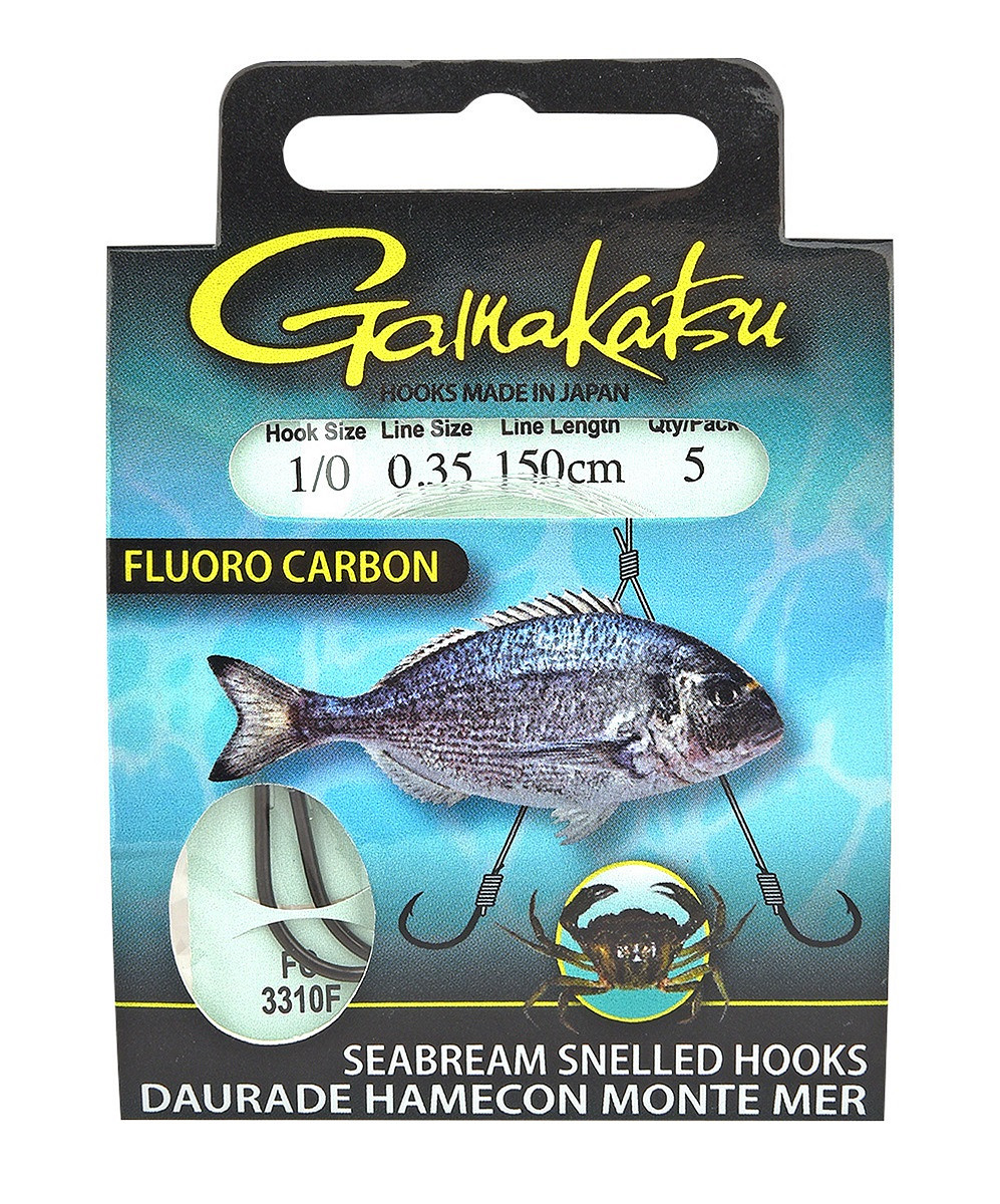Gamakatsu Booklet Seabream Crab LS-3310 Vorfachhaken Schwarz – 5 Stück