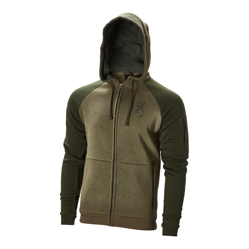 Browning Herren Sweatshirt Zip Snapshot Two Tones grün