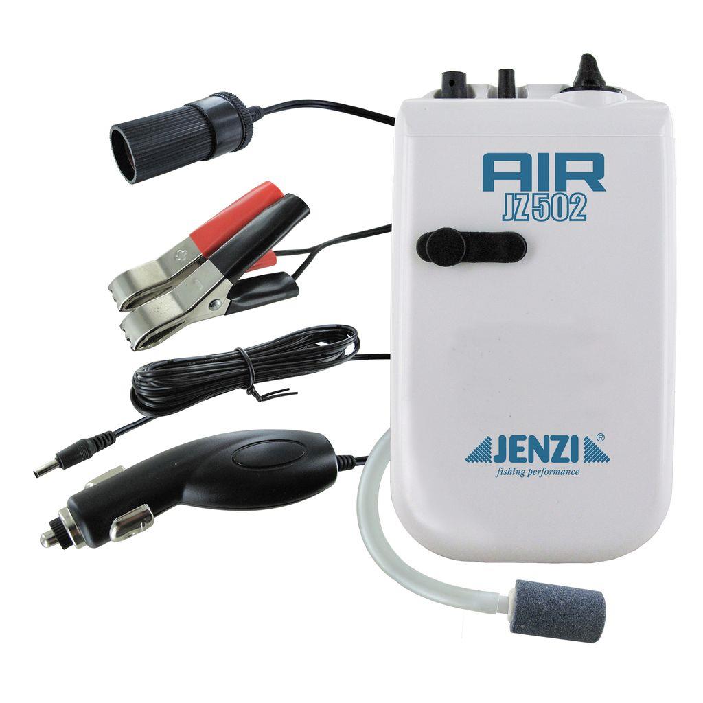 Jenzi Belüftungspumpe für Batterie und 12 V – Sauerstoffpumpe für Köderfische