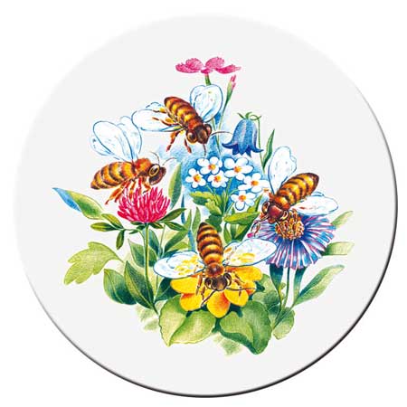 RuBee Deckeleinlagen Bienenmotiv für 500-g-Gläser – 100 Stück