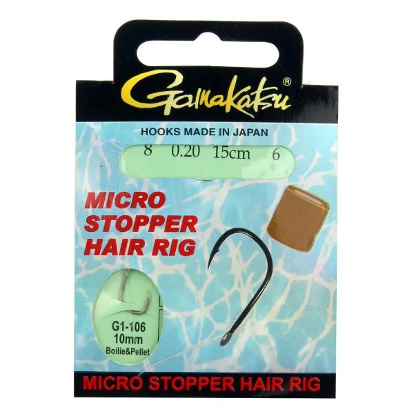 Gamakatsu Micro Stopper Hair Rig G1-106 Vorfachhaken – 6 Stück