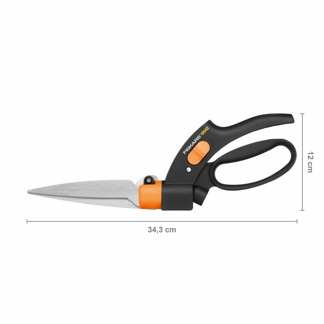 Fiskars GS42 Rasenkantenschere Servo-System 360° drehbar ergonomisch für präzise Rasenkanten