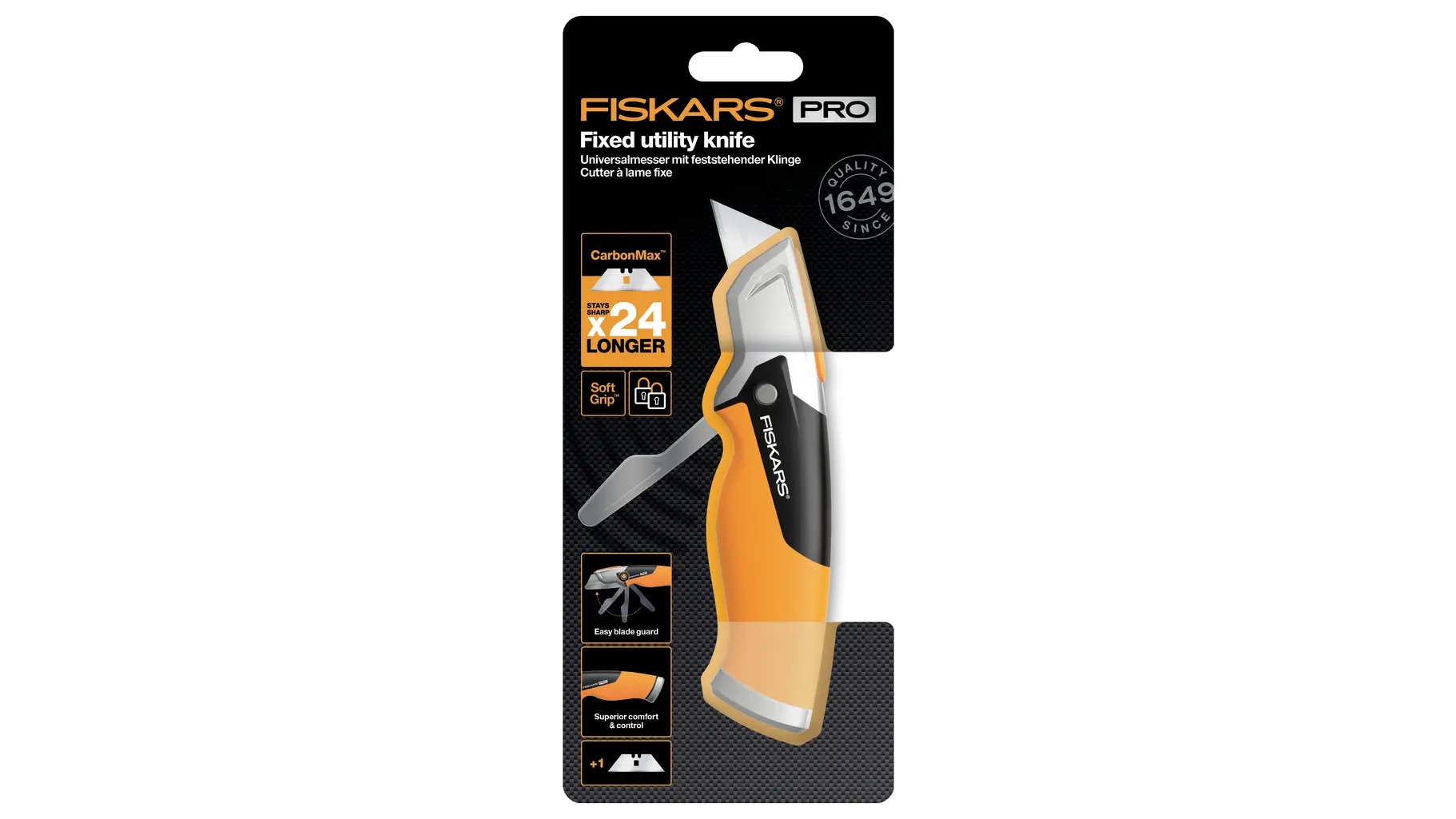Fiskars CarbonMax Universalmesser mit feststehender Klinge