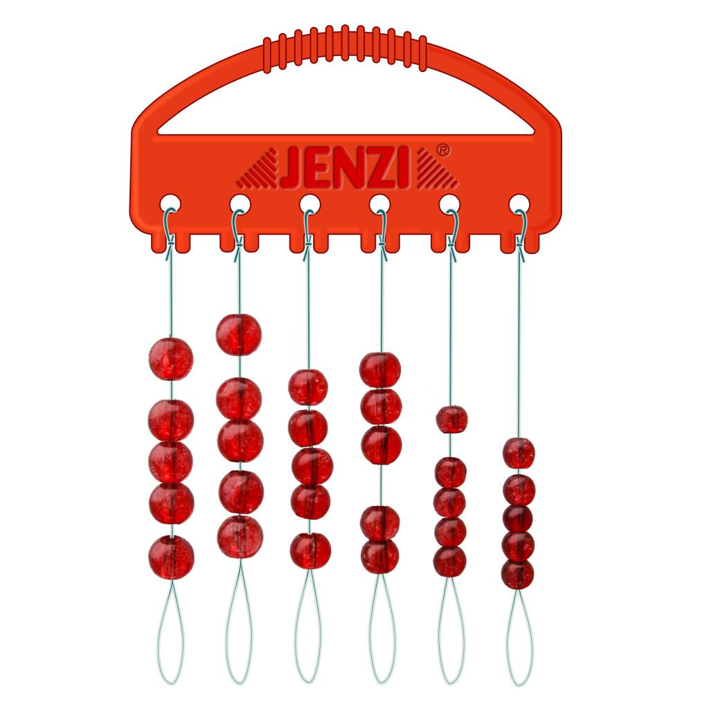 Jenzi Glas-Perlen Set rot – Signalperlen aus Glas für die Montage