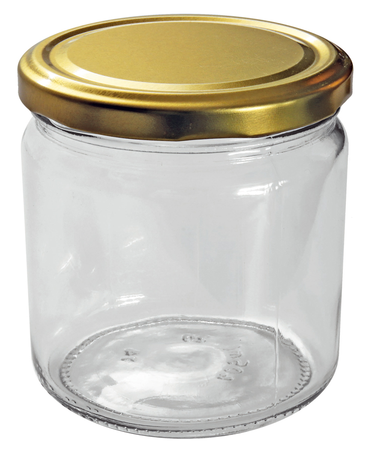 Rundgläser mit goldenem Metalldeckel - 12 Stück