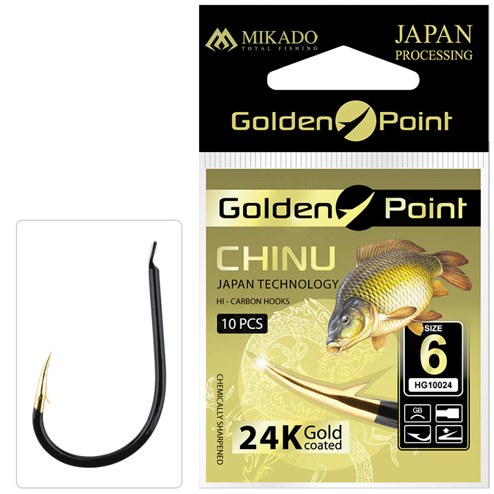 Mikado Golden Point Chinu Brassenhaken Gold