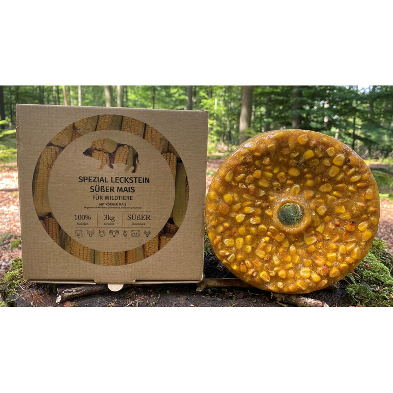 Wildlutscher Spezial Leckstein Süßer Mais 3 kg für Schalenwild