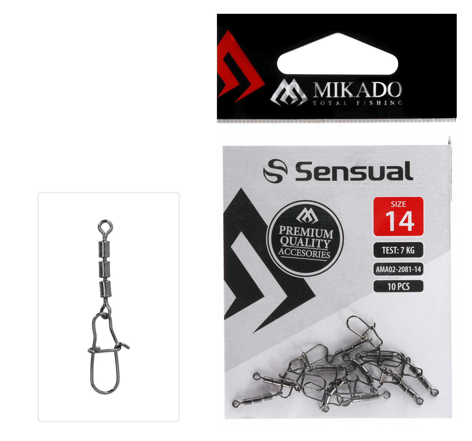 Mikado Roll-Wirbel Dreifach mit Karabiner