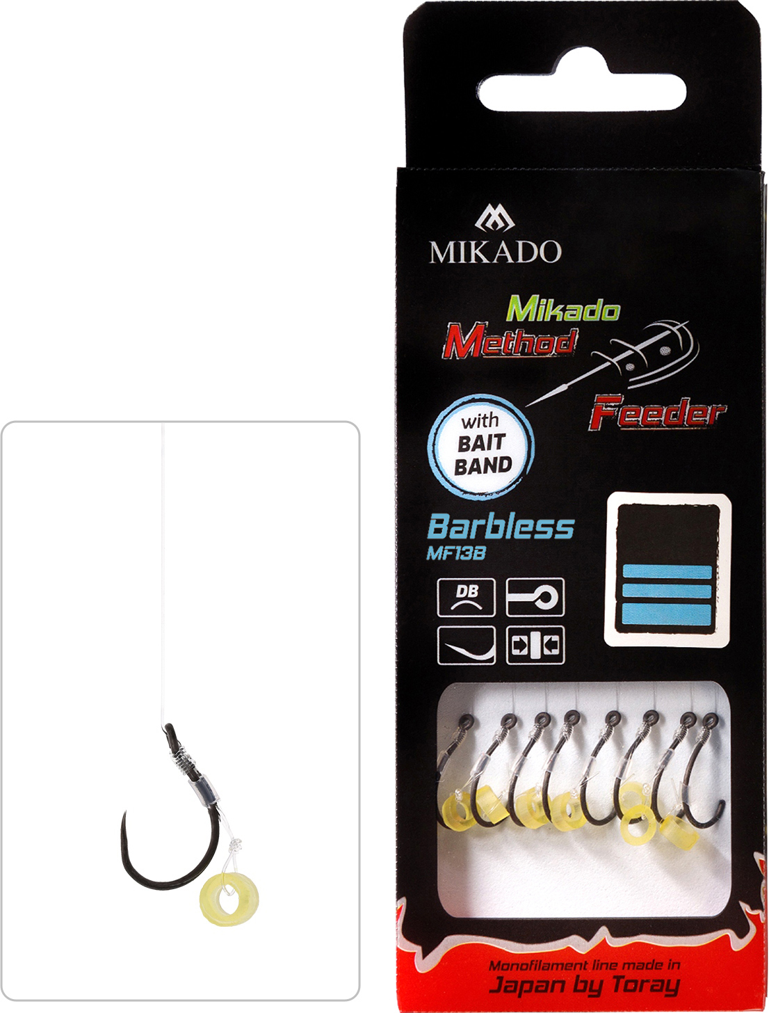 Mikado Method-Feeder-Vorfach Mit Gummi Haken ohne Widerhaken / Schnur 0,20mm/10cm