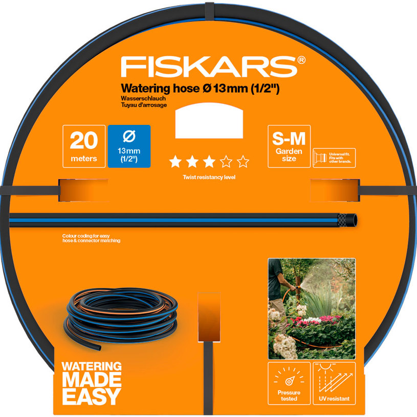 Fiskars Easy Watering Wasserschlauch 13 mm (1/2") 20 m Q3 UV-beständig