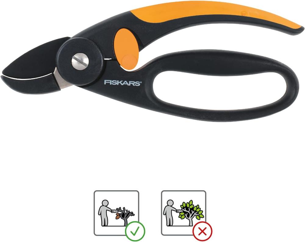 Fiskars P43 Amboss Gartenschere – 19 cm für trockene Äste bis 20 mm