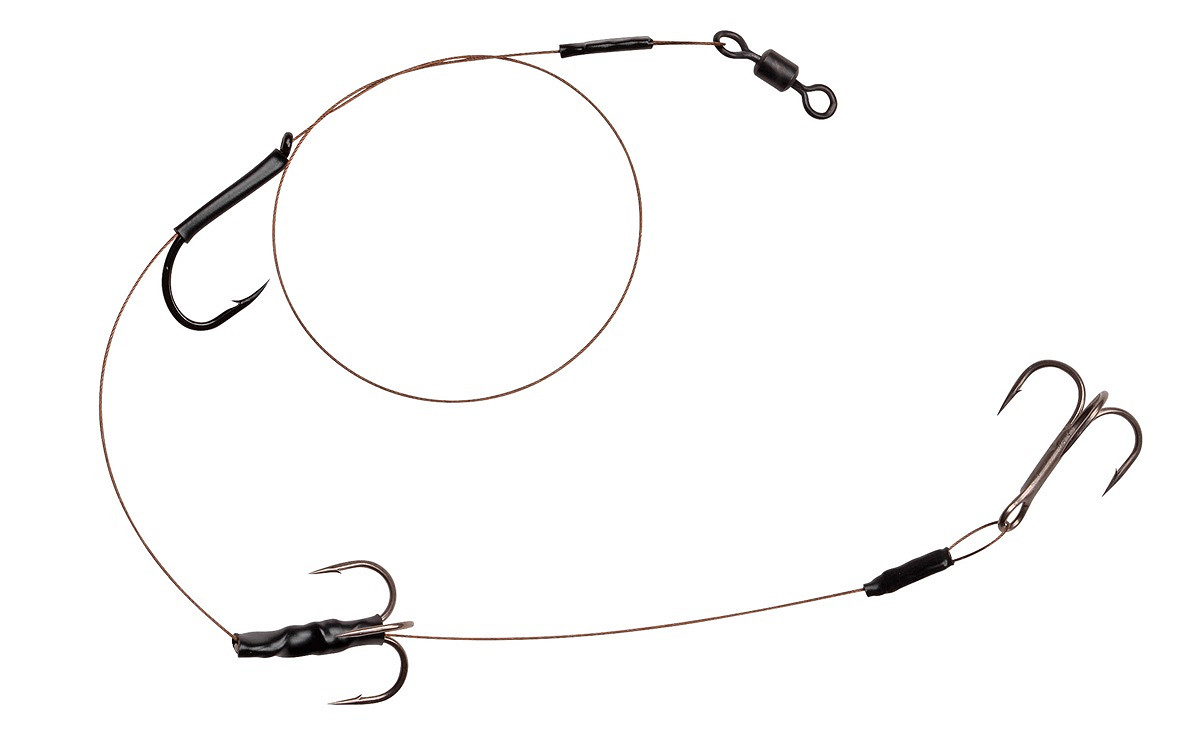 SPRO HD Baitfish Rig 2 Drillinge + Einzelhaken Köderfischsystem