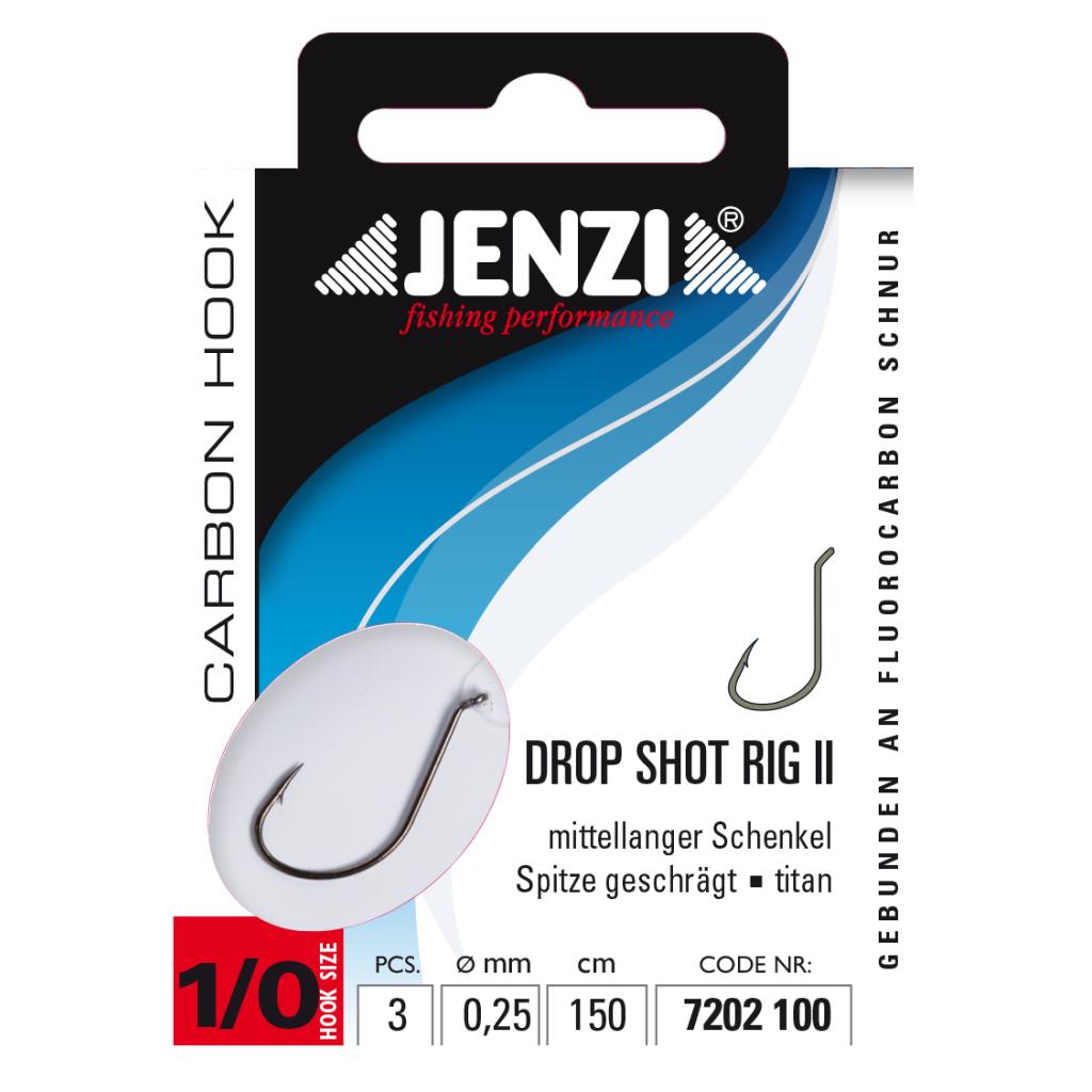 Jenzi Drop-Shot Rig II gebunden Fluorocarbon