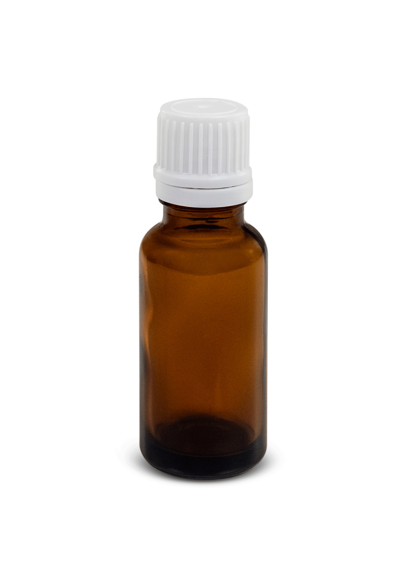Lichtschutzflasche Braunglas 20 ml mit Tropfverschluss weiß
