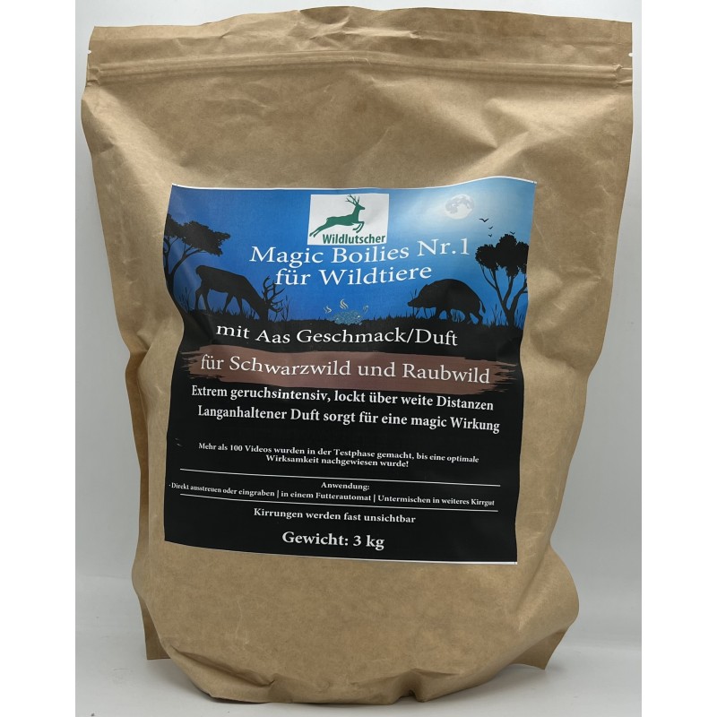 Wildlutscher Magic Boilies Nr.1 Aas-Duft 3 kg – Kirrköder für Schwarzwild