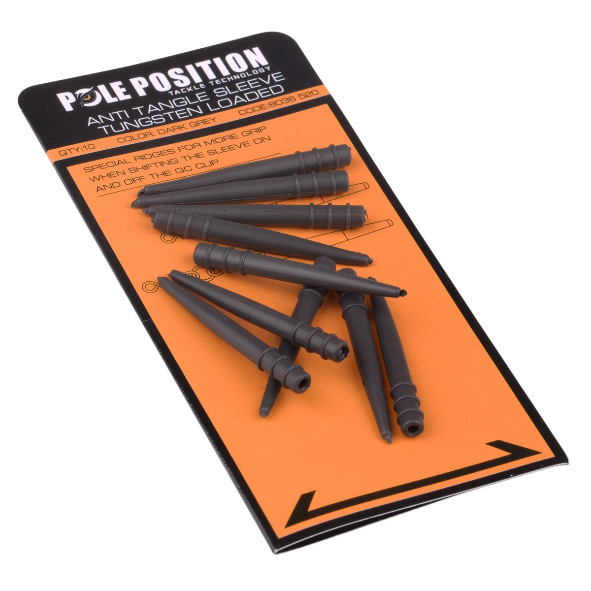 Pole Position Anti Tangle Sleeve Tungsten Loaded Rig-Schlauch – 10 Stück