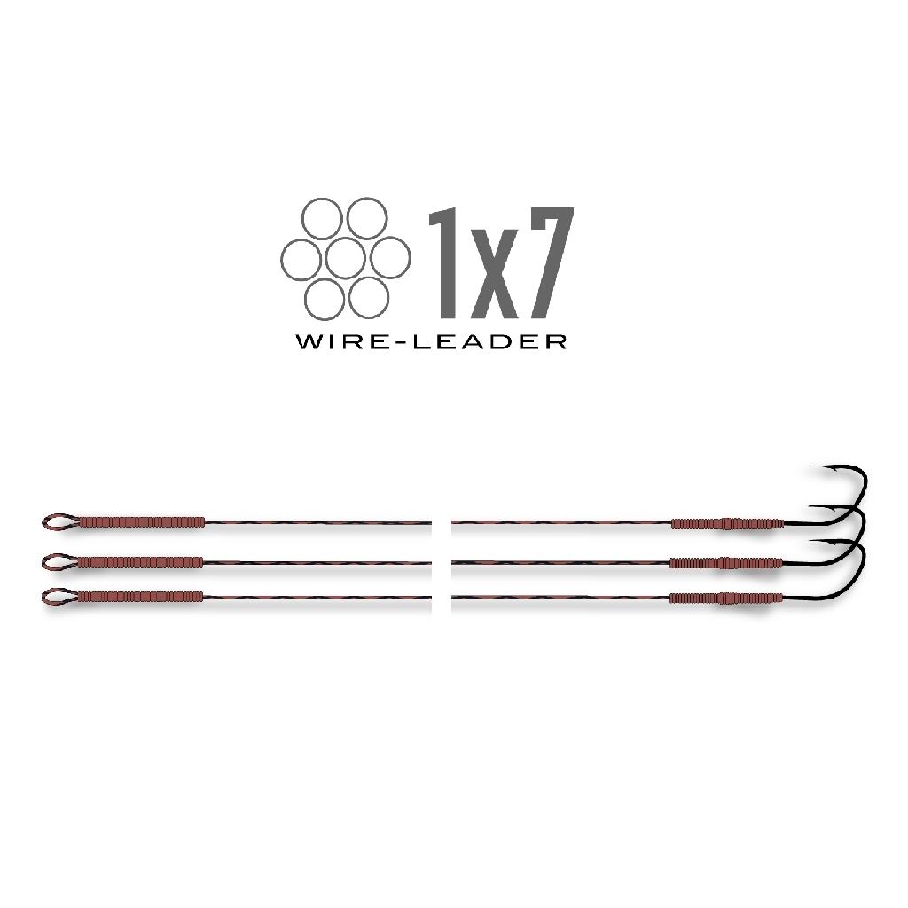 Jenzi Einzelhaken an 50 cm Flexstahlvorfach 3 Stück