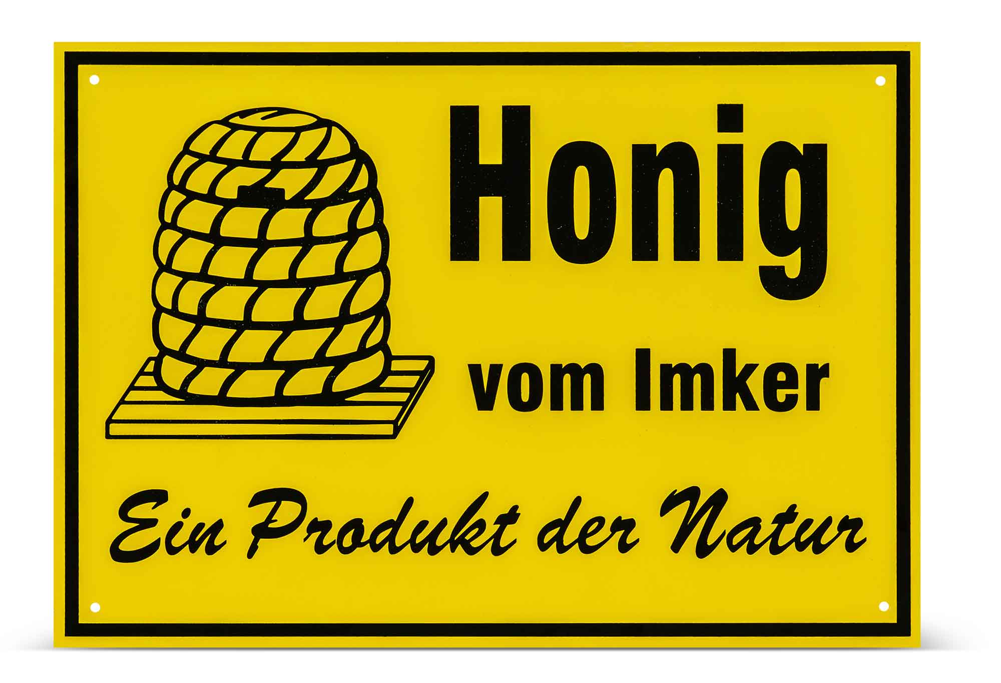 Werbeschild „Honig vom Imker“ gelb 35 x 25 cm