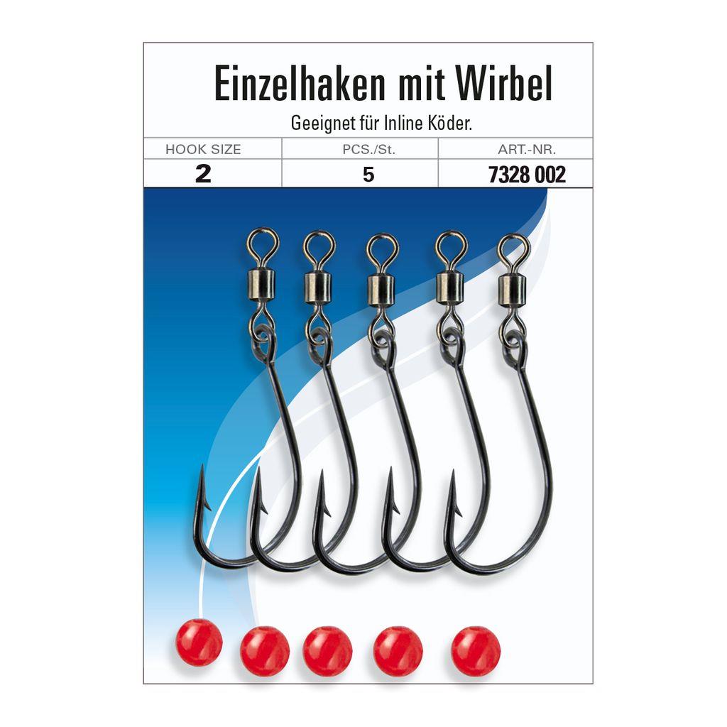 Jenzi Einzelhaken mit Wirbel 5 Stück