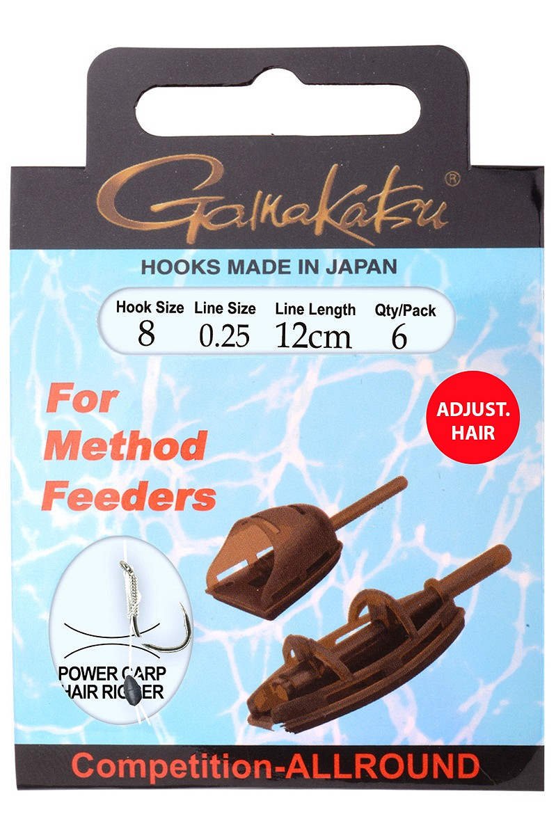 Gamakatsu Method Feeder Hair Adjustable – 12 cm (6 Stück)