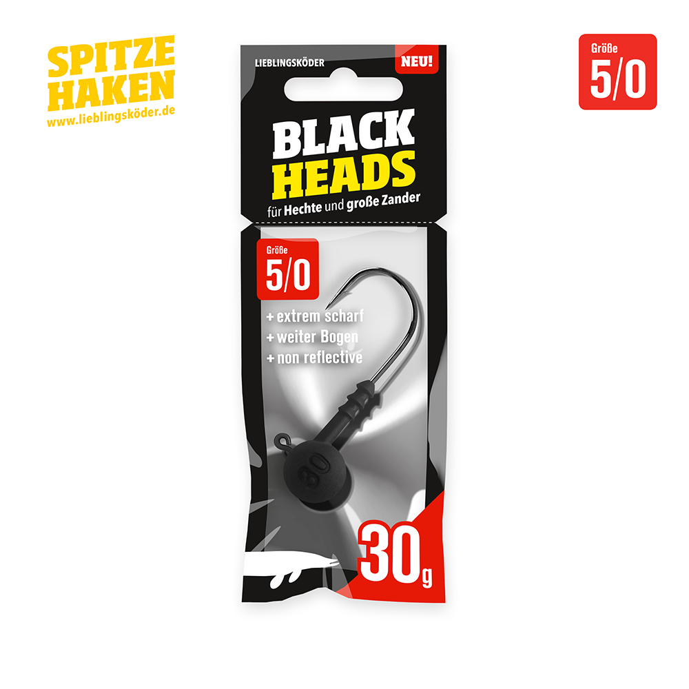 Lieblingsköder Der Spitze Haken 5/0 Blackheads – Jighaken für Gummiköder