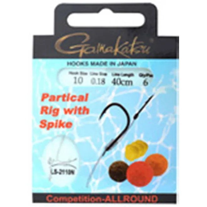 Gamakatsu Particle Rig Spike Vorfachhaken Nickel 40 cm – 6 Stück