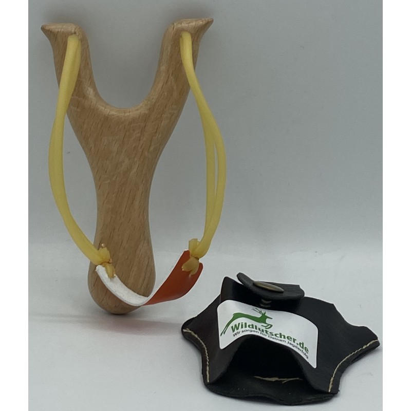 Wildlutscher Stein- und Nussschleuder aus Holz für die Kirrung