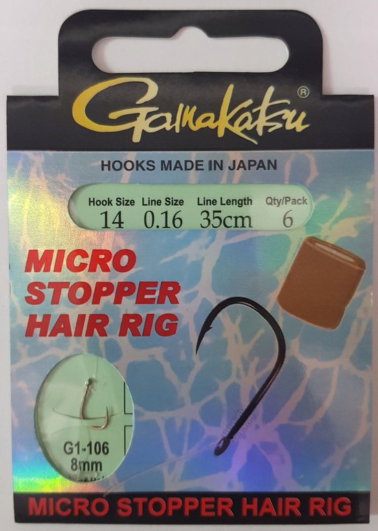 Gamakatsu Micro Stopper Hair Rig G1-106 Vorfachhaken – 6 Stück