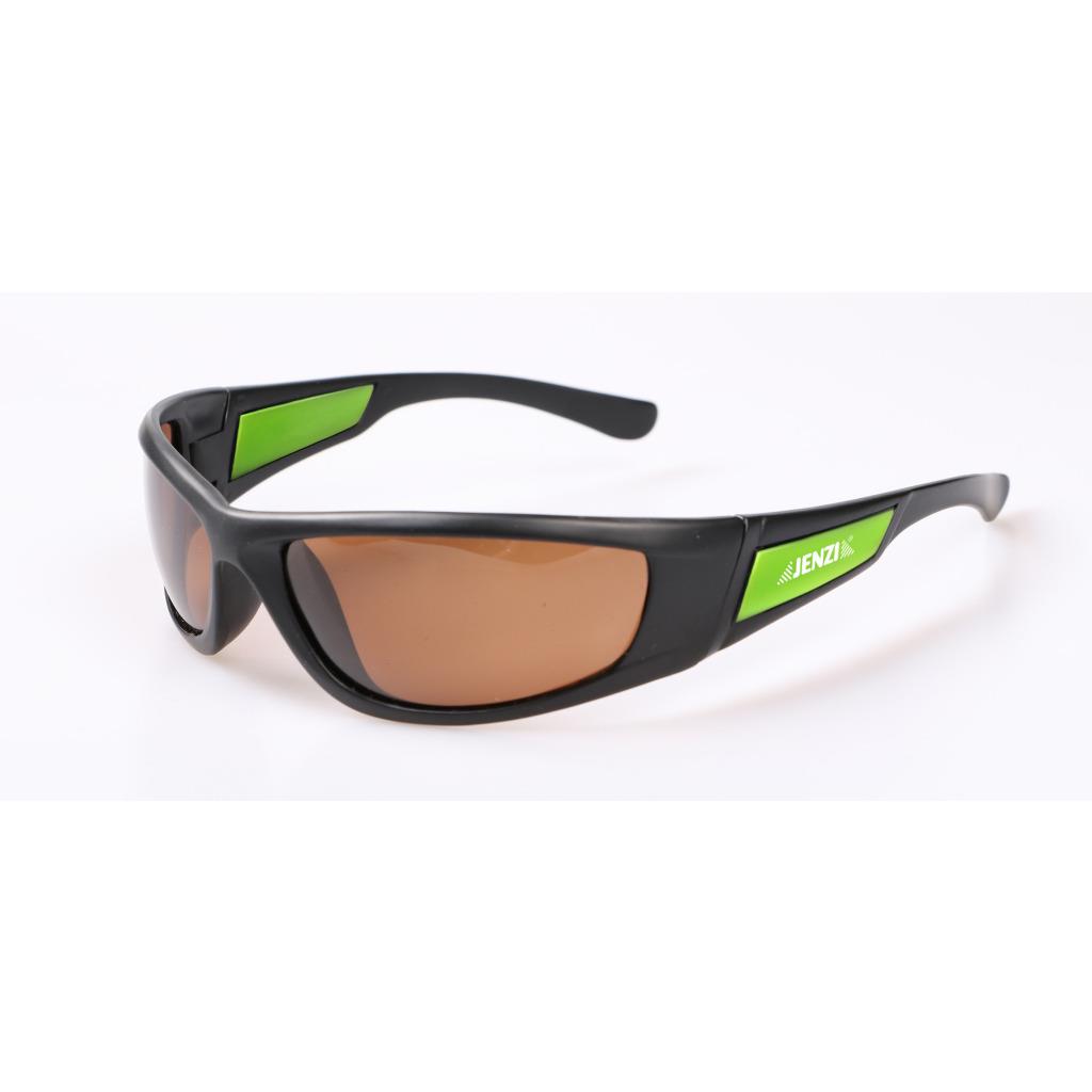 Jenzi Polarisatiohnsbrille mit Etui schwarz grün