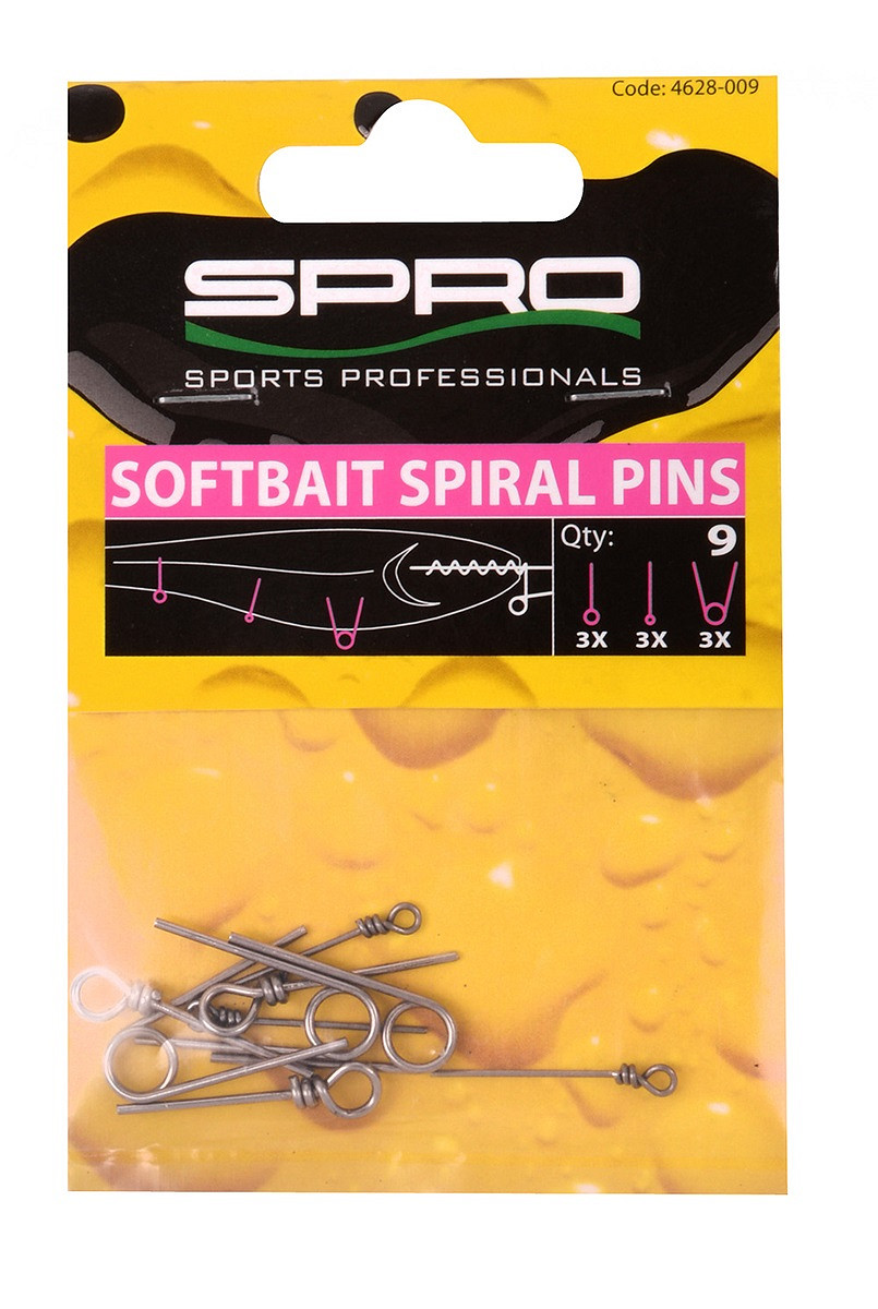 SPRO Softbait Pin Assorti Edelstahl-Köderpins – 9 Stück